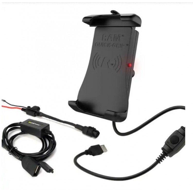 RAM® Quick-Grip™ Wireless Charging Phone Mount with DENALI CANsmart™ Connection