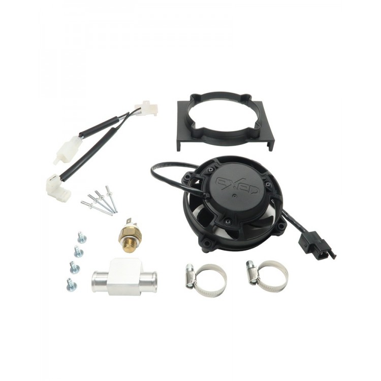 Exed Parts™ – Kit with Exed Radiator Fan and Mounting Bracket for BETA RR, with Thermoswitch and Beta original wiring harness, Dirt Bike Models from 2010 to 2019
