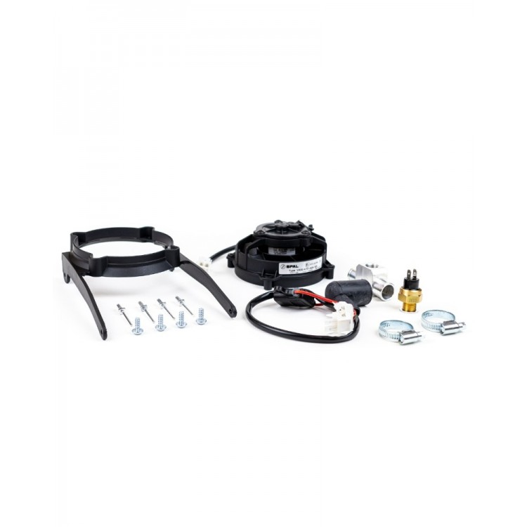 Exed Parts™ – Original SPAL Radiator Cooling Fan and Mounting Kit for KTM and HUSQVARNA, with Thermoswitch, Dirt Bike Models from 2004 to 2016, 2 and 4 Stroke