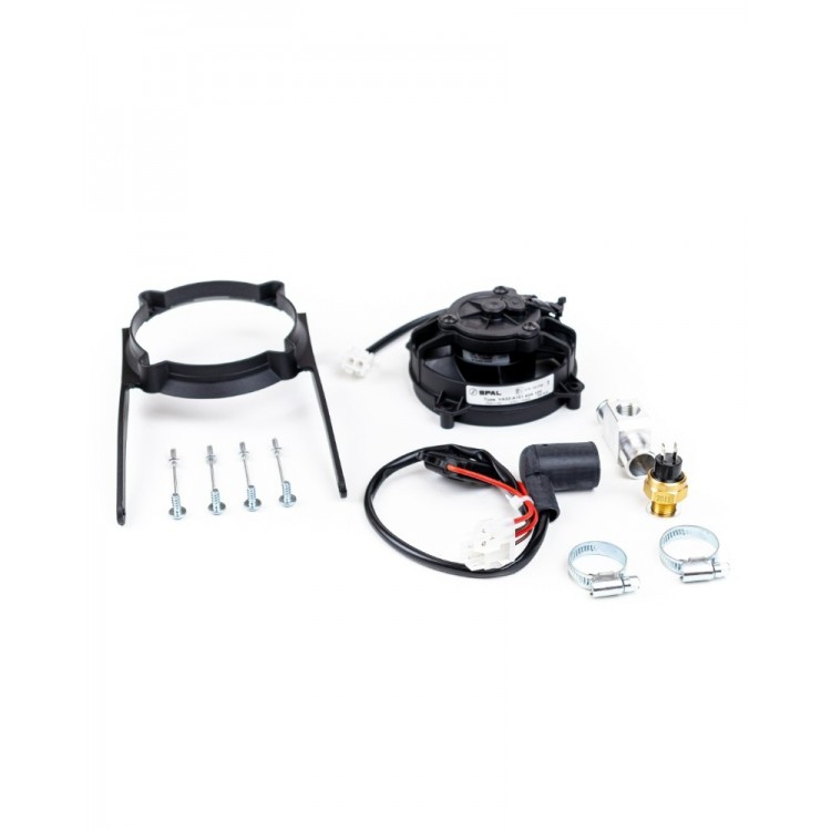 Exed Parts™ – Original SPAL Radiator Cooling Fan and Mounting Kit for KTM and HUSQVARNA, with Thermoswitch, Dirt Bike Models from 2004 to 2016, 2 and 4 Stroke