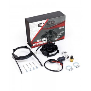 Exed Parts™ – Original SPAL Radiator Cooling Fan and Mounting Kit for KTM and HUSQVARNA, with Thermoswitch, Dirt Bike Models from 2004 to 2016, 2 and 4 Stroke