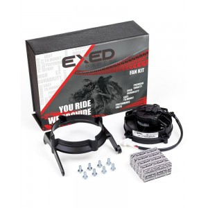 Exed Parts™ – Original SPAL Radiator Cooling Fan and Mounting Kit for KTM and HUSQVARNA TPI, with Relay, Dirt Bike Models from 2017 to 2023, 2+4 Stroke