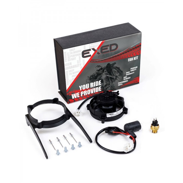 Exed Parts™ – Original SPAL Radiator Cooling Fan and Mounting Kit for KTM and HUSQVARNA, with Thermoswitch, Dirt Bike Models from 2004 to 2016, 4 Stroke Exed Parts™ – Original SPAL Radiator Cooling Fan and Mounting Kit for KTM and HUSQVARNA, with Thermoswitch, Dirt Bike Models from 2004 to 2016, 4 Stroke