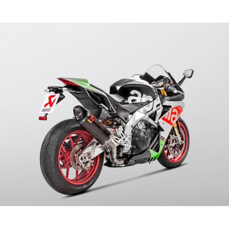 APRILIA RSV4 (1000cc) 2017-2020 Akrapovic Carbon Silencer Evolution 4-1 Complete Evolution Titanium System - Race Removable Baffle APRILIA RSV4 (1000cc) 2017-2020 Akrapovic Carbon Silencer Evolution 4-1 Complete Evolution Titanium System - Race Removable Baffle