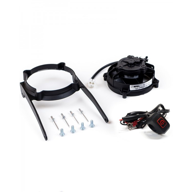 Exed Parts™ – Original SPAL Radiator Cooling Fan and Mounting Kit for KTM and HUSQVARNA, with Led ON/OFF Switch, Dirt Bike Models from 2017 to 2023