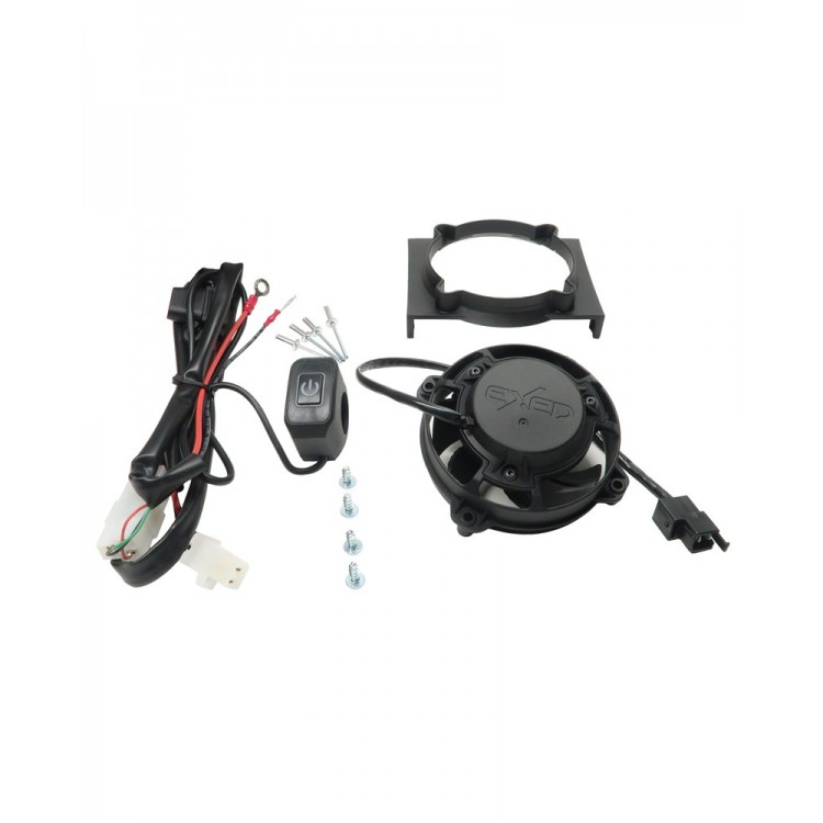 Exed Parts™ – Kit with Exed Radiator Fan and Mounting Bracket for BETA RR, with Led ON/OFF Switch, Dirt Bike Models from 2010 to 2019