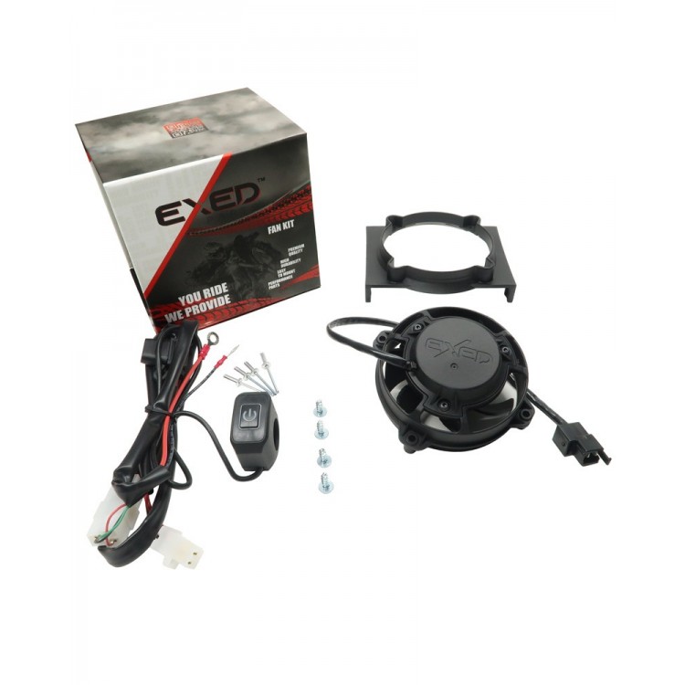 Exed Parts™ – Kit with Exed Radiator Fan and Mounting Bracket for BETA RR, with Led ON/OFF Switch, Dirt Bike Models from 2010 to 2019