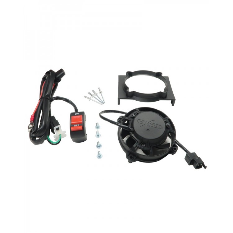 Exed Parts™ – Kit with Exed Radiator Fan and Mounting Bracket for BETA RR, with ON/OFF Switch, Dirt Bike Models from 2010 to 2019