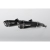 BMW K1600B Bagger/Grand America 2018-2020 Akrapovic Titanium Silencer Slip-On Kit (Includes Carbon Heat Shields) - Twin Black  - Road Legal