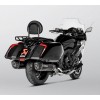 BMW K1600B Bagger/Grand America 2018-2020 Akrapovic Titanium Silencer Slip-On Kit (Includes Carbon Heat Shields) - Twin Black  - Road Legal