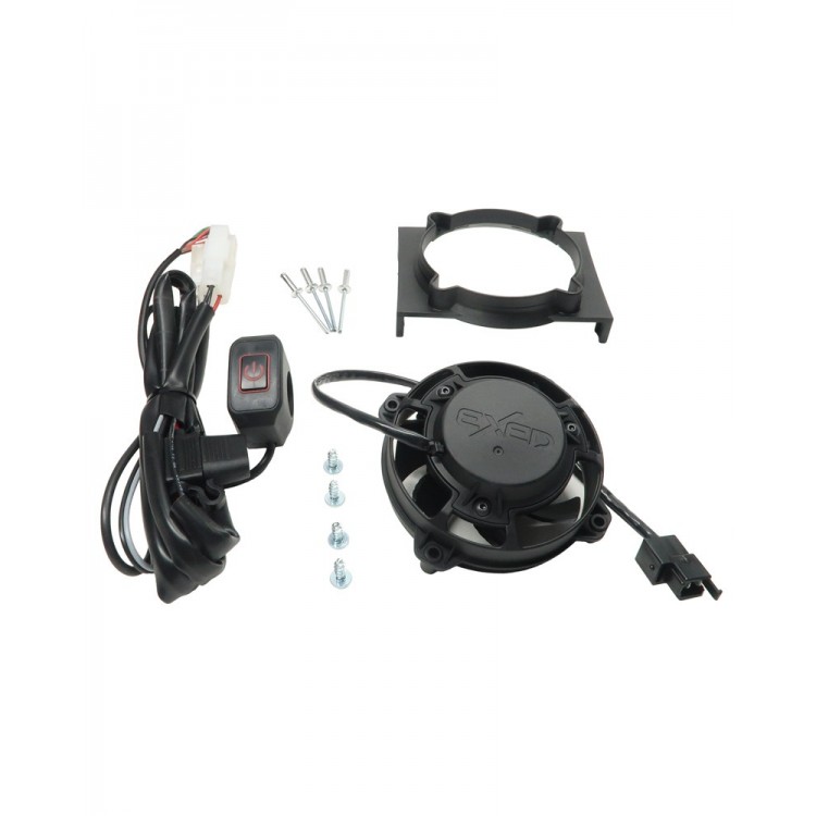 Exed Parts™ – Kit with Exed Radiator Fan and Mounting Bracket for BETA RR, with Led ON/OFF Switch, Dirt Bike Models from 2010 to 2019