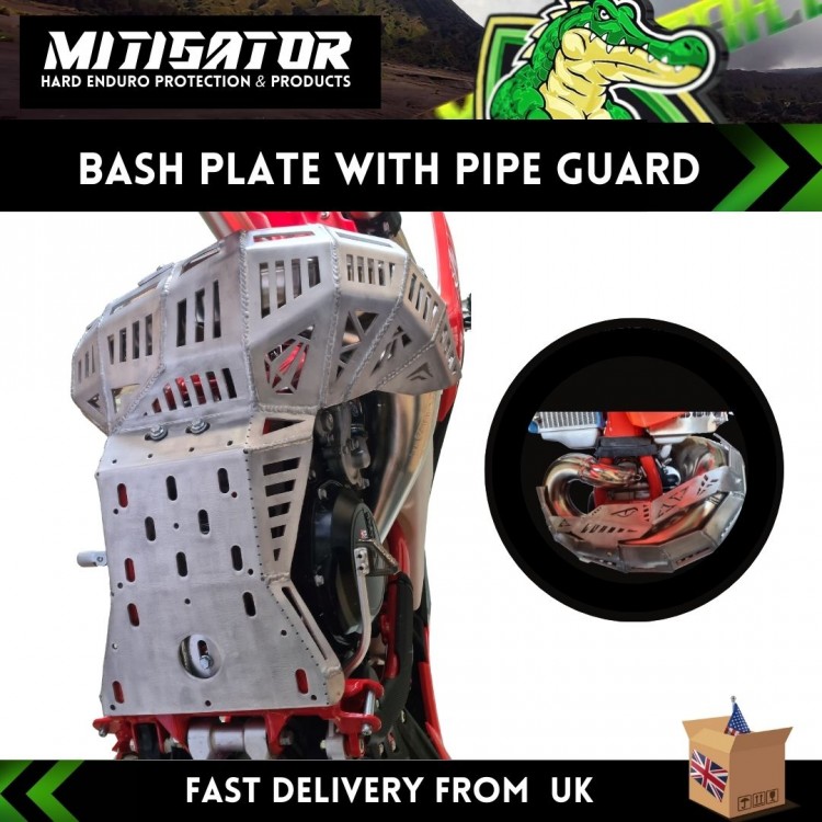 MitigatorSkid Plate (Bash Plate) With Pipe Guard Fits Beta RR 2015-2025