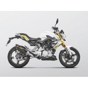 BMW G310 GS 2017-2023 Akrapovic Carbon Silencer Stainless 1-1 System - Race Removable Baffle