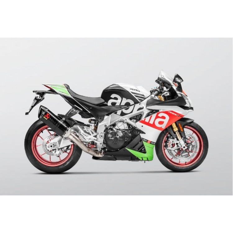 APRILIA RSV4 (1000cc) 2017-2020 Akrapovic Carbon Silencer Slip-On Kit (To OE headers) - Race Removable Baffle APRILIA RSV4 (1000cc) 2017-2020 Akrapovic Carbon Silencer Slip-On Kit (To OE headers) - Race Removable Baffle